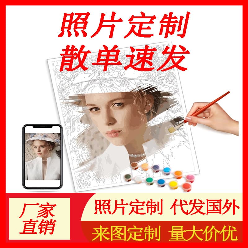 Factory direct custom DIY digital oil painting wholesale, coloring hand-painted oil painting photo decorative painting, cross-border drop shipping