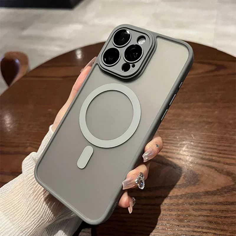 Compatible with iPhone 16 Case Magnetic for iPhone 17 Pro Max Spray Oil Frosted 15 Full Coverage Semi-Transparent Protective Cover
