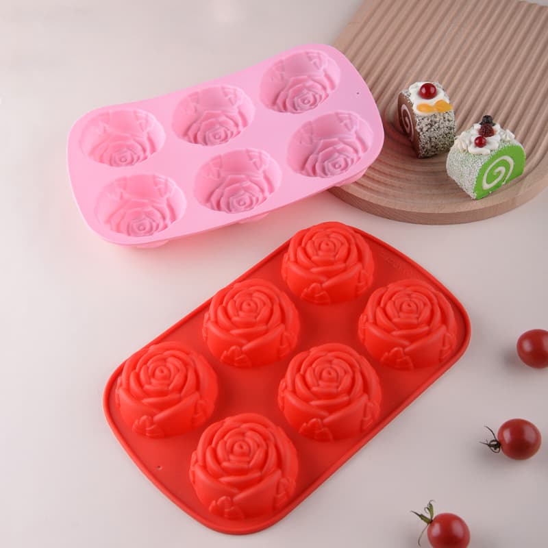 Creative Rose Cake Mold High Temperature Resistant Silicone Mold Valentine's Day DIY Baking Mold Handmade Soap Mold