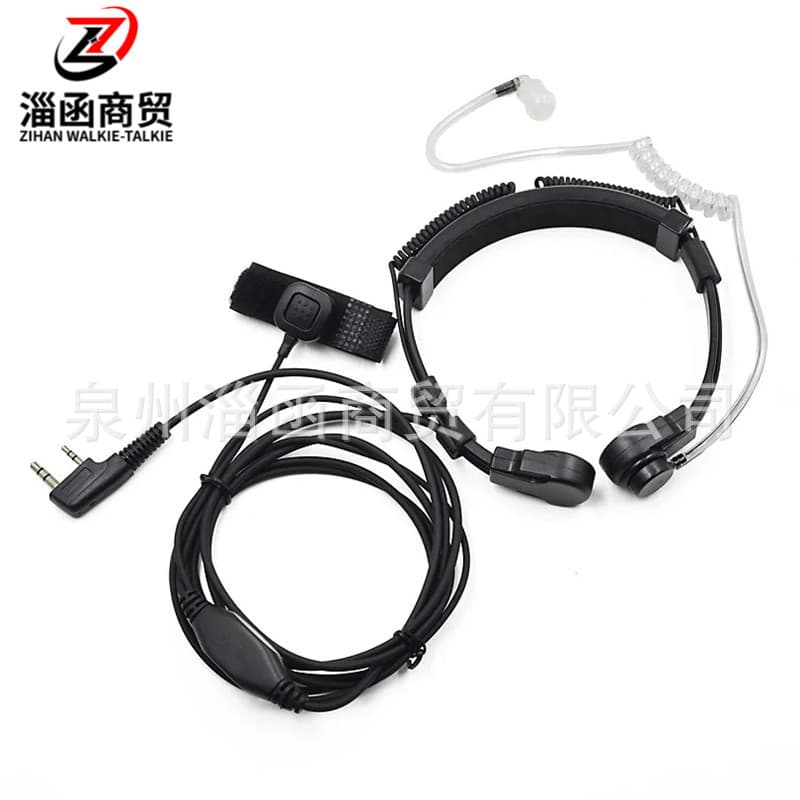 Compatible with Kenwood Baofeng Tyt Ouxun Walkie-Talkie K-Head Finger Retractable Throat Control Earphone Throat Mic Throat Vibrating Earphone