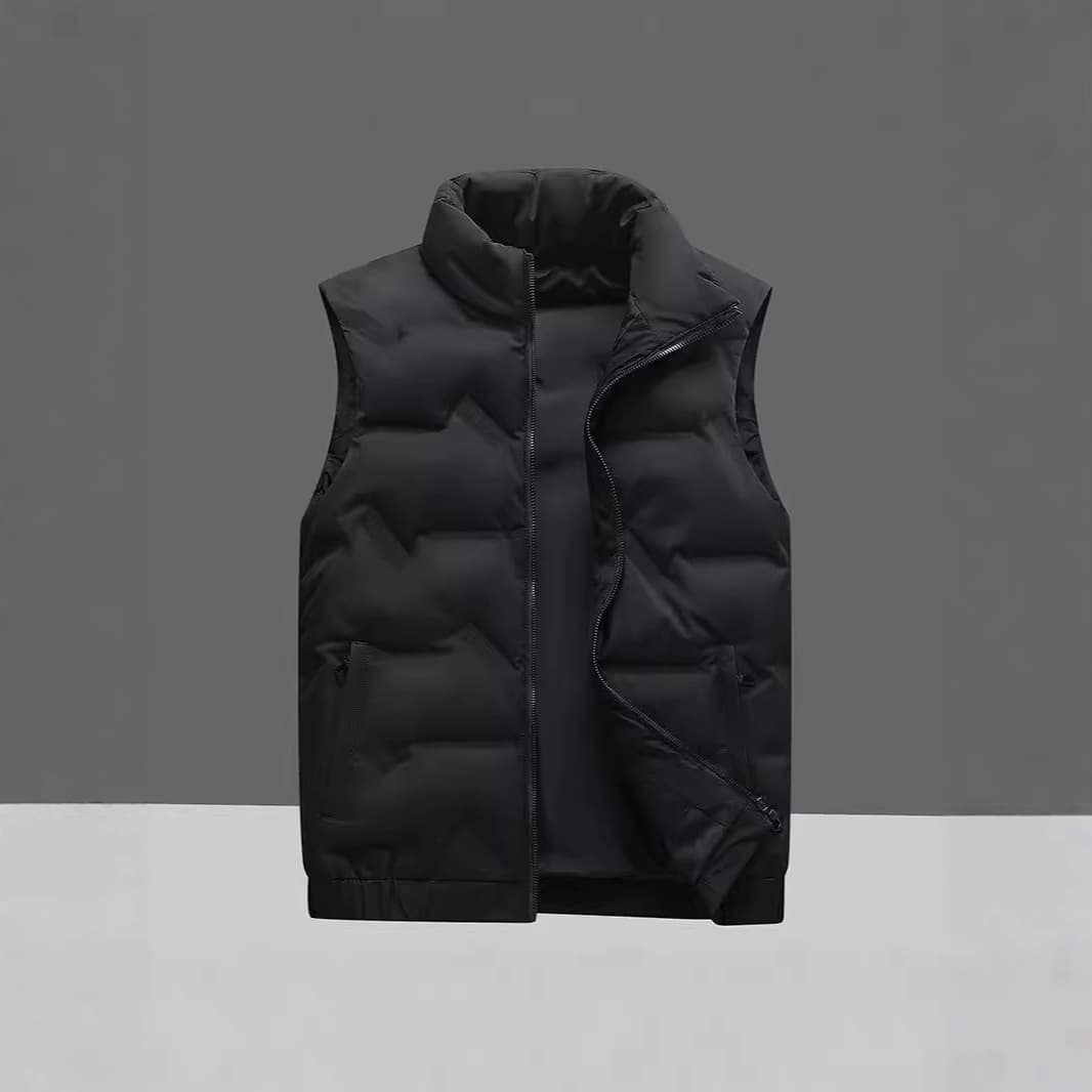Autumn/Winter New Down Men's Stand Collar Vest, Plus Size Thickened Casual Versatile Warm Waistcoat 7X