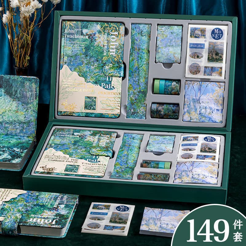 Oil Painting Scrapbook Set Gift Box, High-Value Ins-style Student Birthday Gift, Complete DIY Scrapbook Notebook