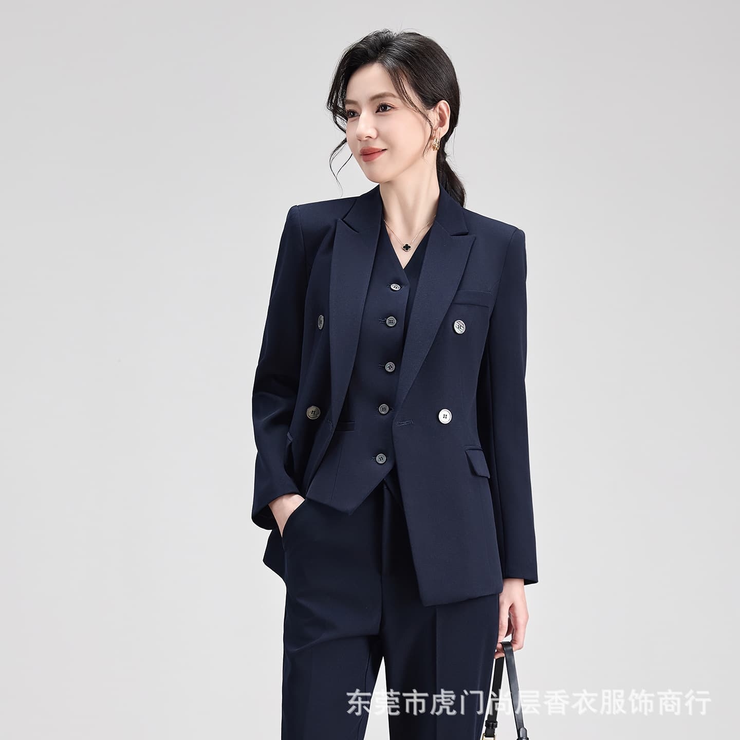 Cross-border professional suit women's fashion interview formal wear double-breasted commuter business suit 2026 new autumn suit