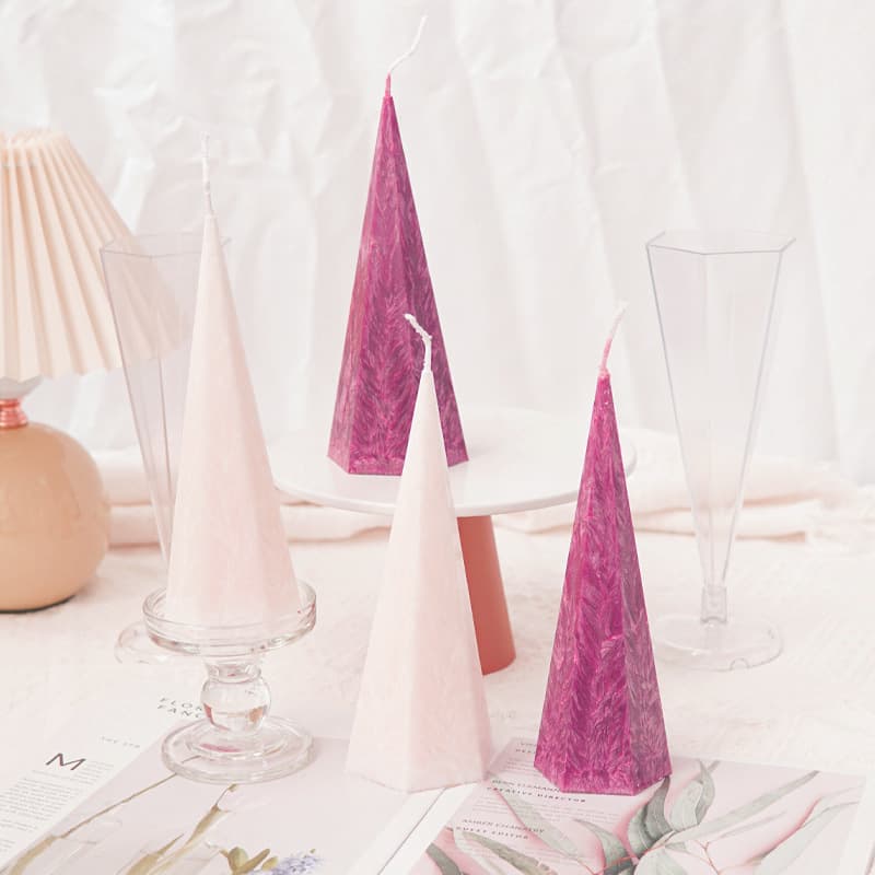 Factory Wholesale Cross-Border New Ins Style Hexagonal Triangular Pyramid Acrylic Mold DIY Handmade Candle Plastic Mold