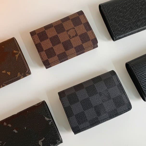 Short clip wallet genuine leather foreign trade wallet source European and American classic plaid fashion popular men's multi-card slots