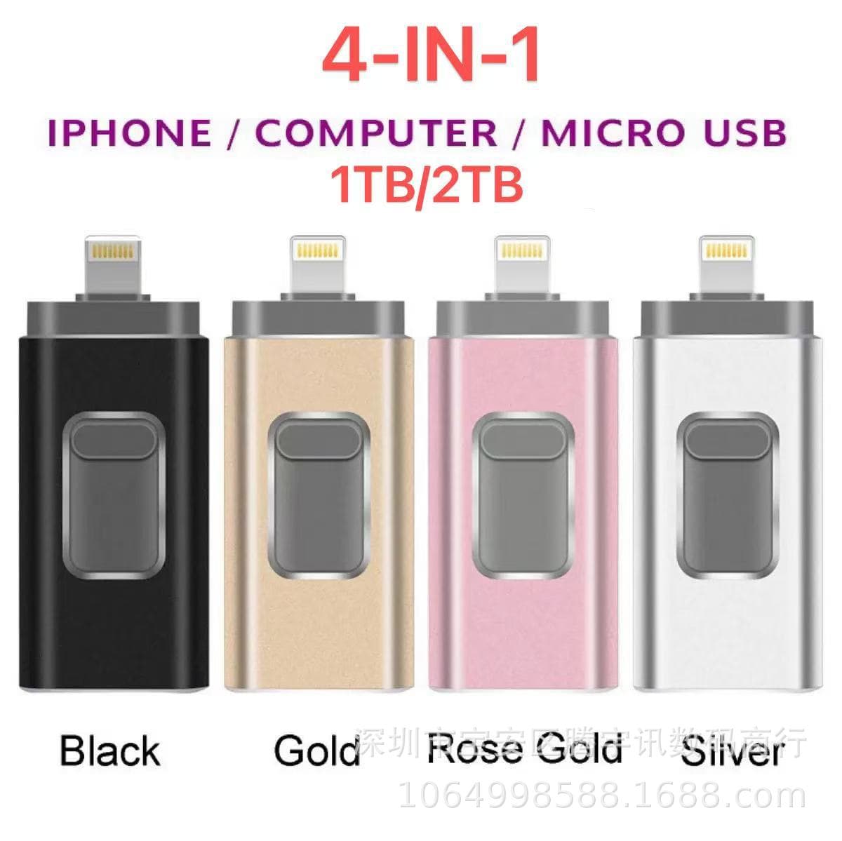 Pendrive 128GB USB-C for iPhone Android/Tablet 4-In-1 1TB 2TB