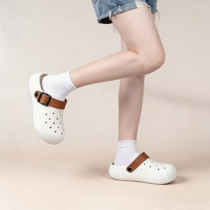 Factory straight hair Baotou half slippers for women summer eva thick bottom hole shoes for women 2026 new sandals non-slip beach