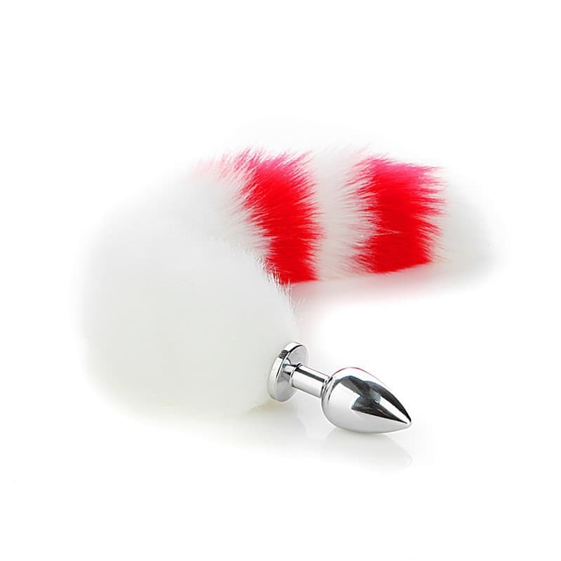 Metal Fox Tail Butt Plug Adult Sex Toy Anal Dog Tail Multicolor Segmented Tail Butt Plug