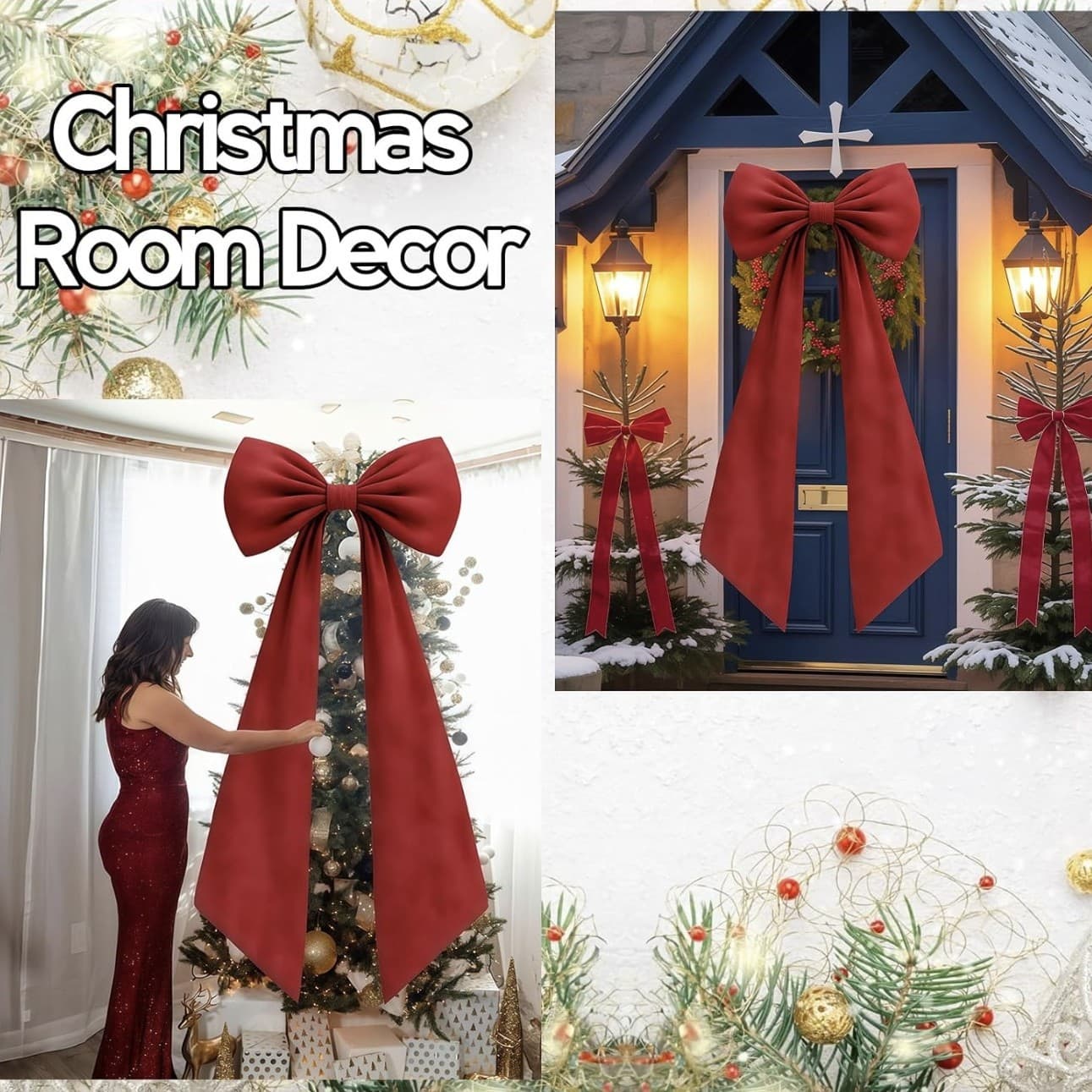 Cross-border New Product Large Bow Decoration Oversized Satin Bow Hanging Wall Decor