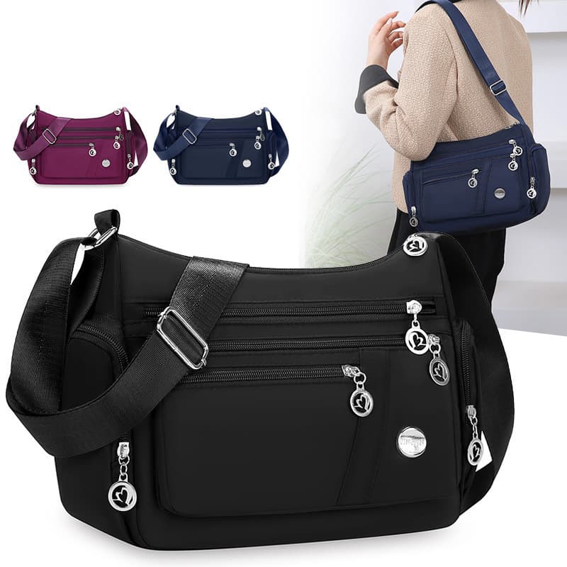 Multi-Compartment Crossbody Shoulder Bag for Women, Middle-aged and Elderly Mothers, Lightweight Shoulder Bag, Casual Large Capacity Cloth Bag