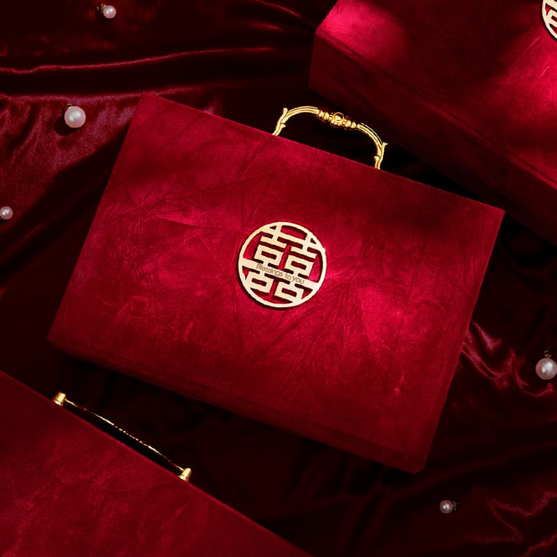 Betrothal gift money box, wedding gift box, cash 100,000 engagement high-end gift gold box, wedding gift box