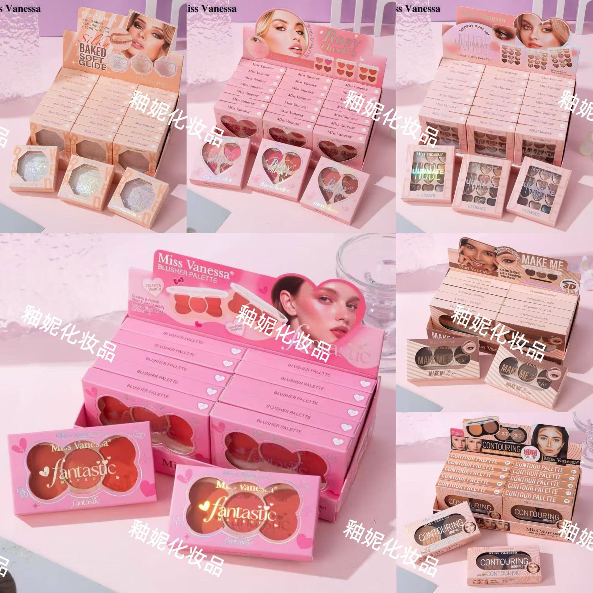 Miss Vanessa Contour Palette Highlight Palette Matte Brightening Nose Shadow Love Blush Palette 3D Eyebrow Cream
