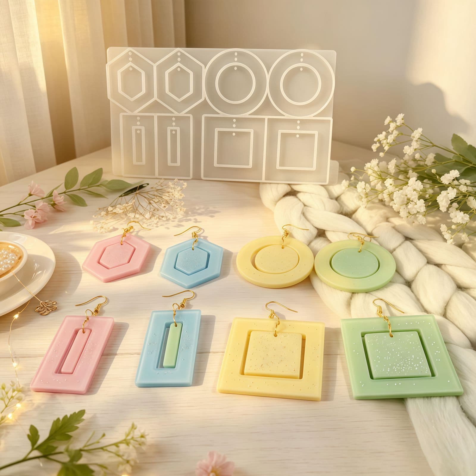Z0020 Geometric Shape Earring Mold Silicone Mold Decoration DIY Silicone Mold