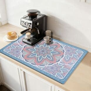 Kitchen Counter Drying Mat, Diatomaceous Earth Water-Absorbing Mat, Quick-Drying, No-Clean, Sink, Coffee Machine Mat, Diatom Mud
