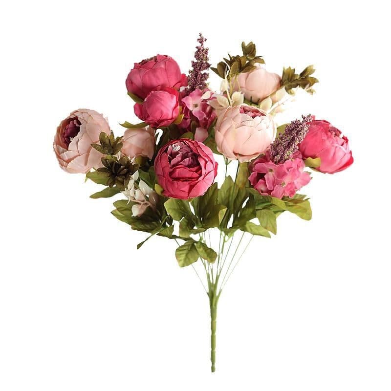 European Style 13-Head Core-Spun Peony Simulated Peony Flower Living Room Home Table Decoration Flower Artificial Flower Fake Flower Ornaments