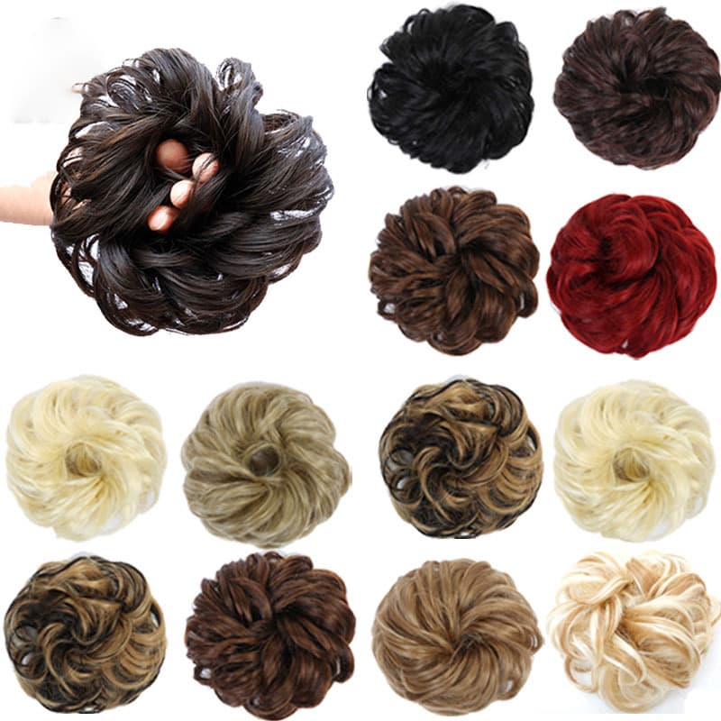 Factory Wholesale Export Supply Fluffy Hair Ties Wig Ball Head Rope Chemical Fiber Hair Ties Wig Hair Ties