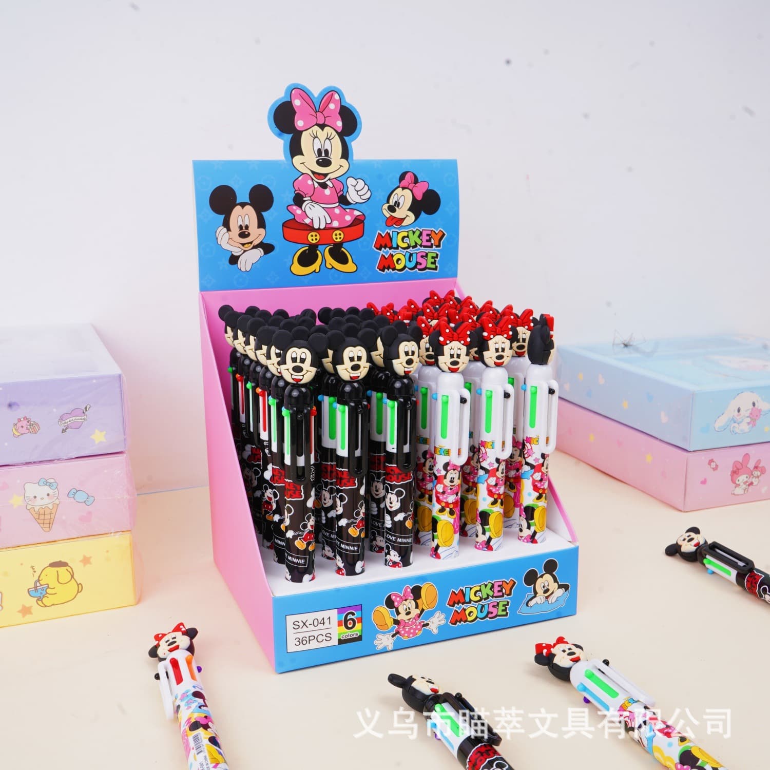 Cartoon cute Mickey 10 ballpoint pen creative Mickey Mouse image hand account marker student multi-functional brush question pen