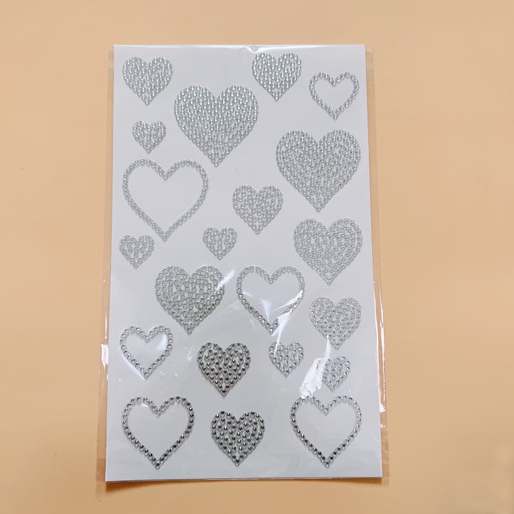 Cross-Border INS Korean Style Gem Series Heart Diamond Stickers, DIY Diamond Sticker Accessories