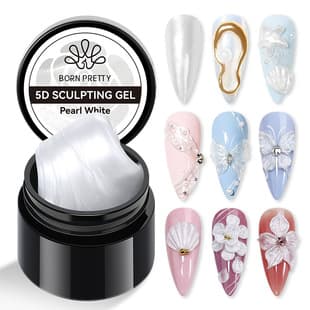 BORN PRETTY New Modeling Carving Gel Soft Candy Gel Texture Pearl White No-Wipe Jar Shaping Gel