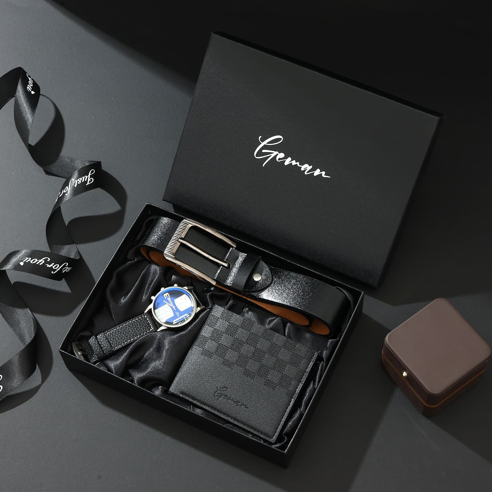 Cross-border Men's Watch Belt Perfume Wallet Business Gift Set, Cross-border Christmas Valentine's Day Birthday Gift