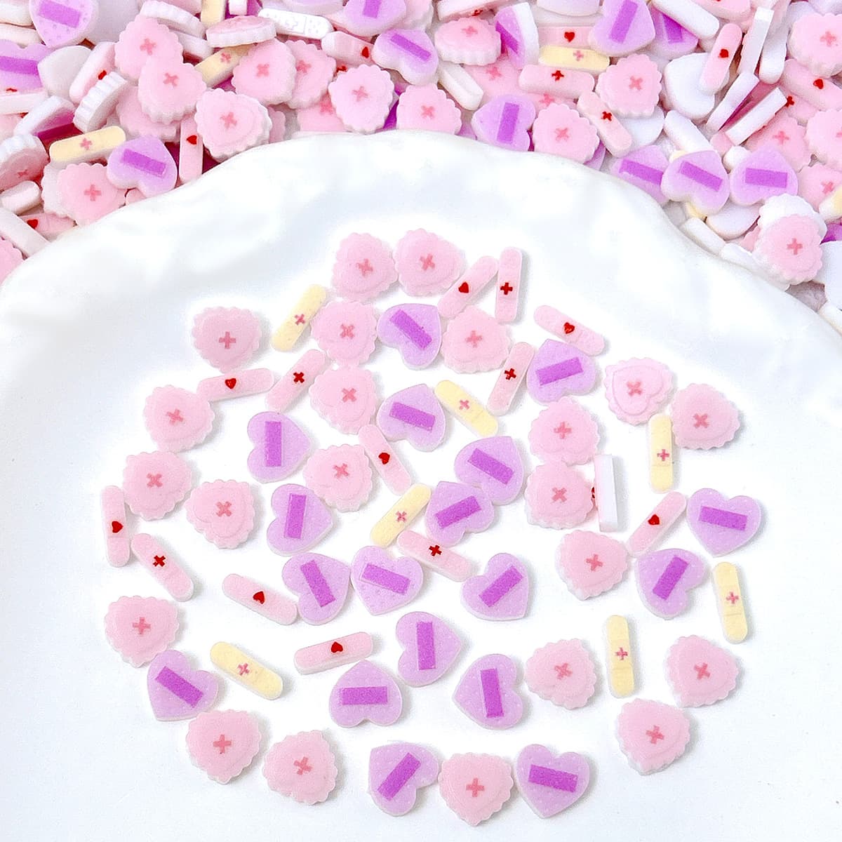 Cross-border hot selling Y2K sweet and cool nail art accessories three-dimensional love band-aid resin accessories DIY jewelry accessories