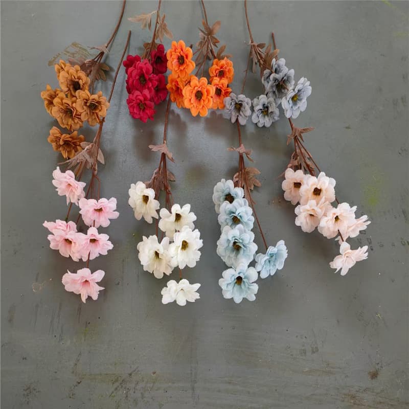 Wholesale wedding artificial flowers six-head azalea floral art, wedding hall decoration, fresh bouquet silk flowers aisle flower arrangement
