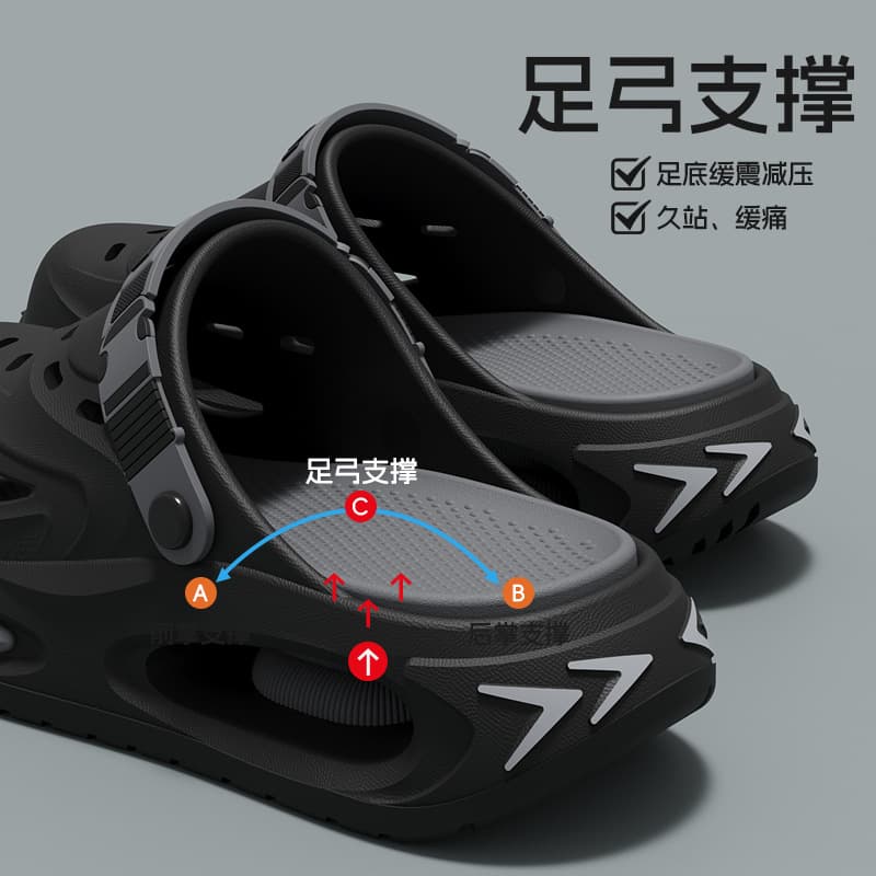 Croc Shoes Men's Slippers Summer 2026 New Anti-slip, Deodorant and Wear-Resistant Men's Outer Wear EVA Thick Sole