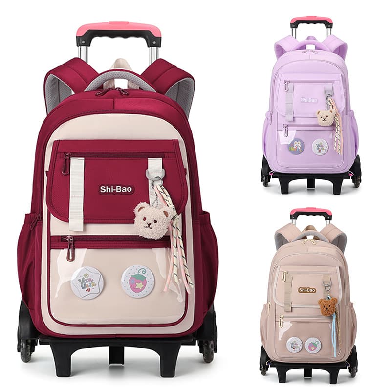 New campus trolley schoolbag female Korean version primary and secondary school girl backpack large capacity cross-border new lightweight backpack