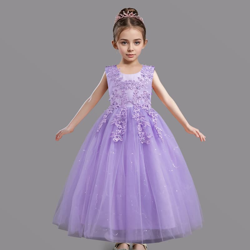 Girls Princess Dress Tutu Wedding Dress Summer Flower Girl Evening Gown Birthday Stage Piano Performance Dress