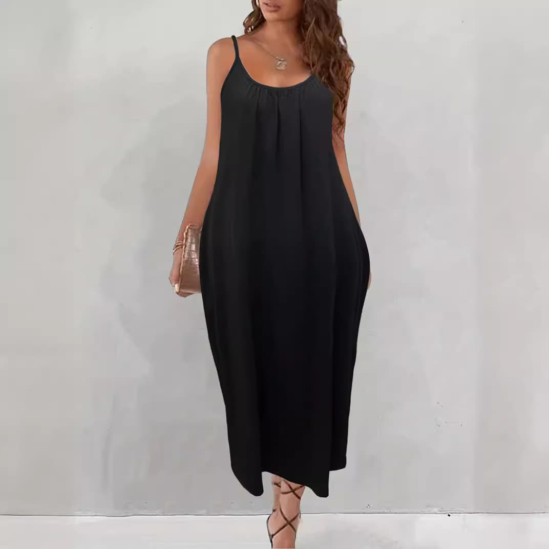Women's V-Neck Casual Loose Summer Slimming Camisole Dress for Cross-Border Trade on Amazon EU/US