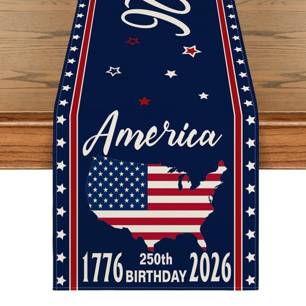 Cross-border Hot Selling USA Independence Day Table Runner, National Day Decoration, Kitchen Dining Table Cloth, Living Room Coffee Table Runner