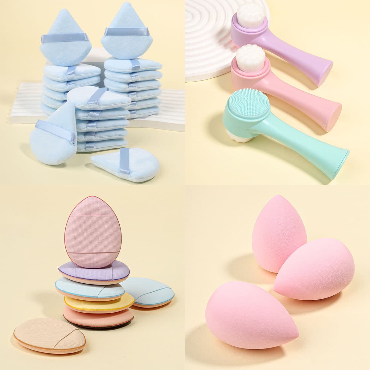 Fengpin Makeup Face Wash Beauty Egg Soft and Does Not Eat Powder Finger Triangular Powder Puff Soft-bristled Face Wash Brush Silicone Double-Sided Brush