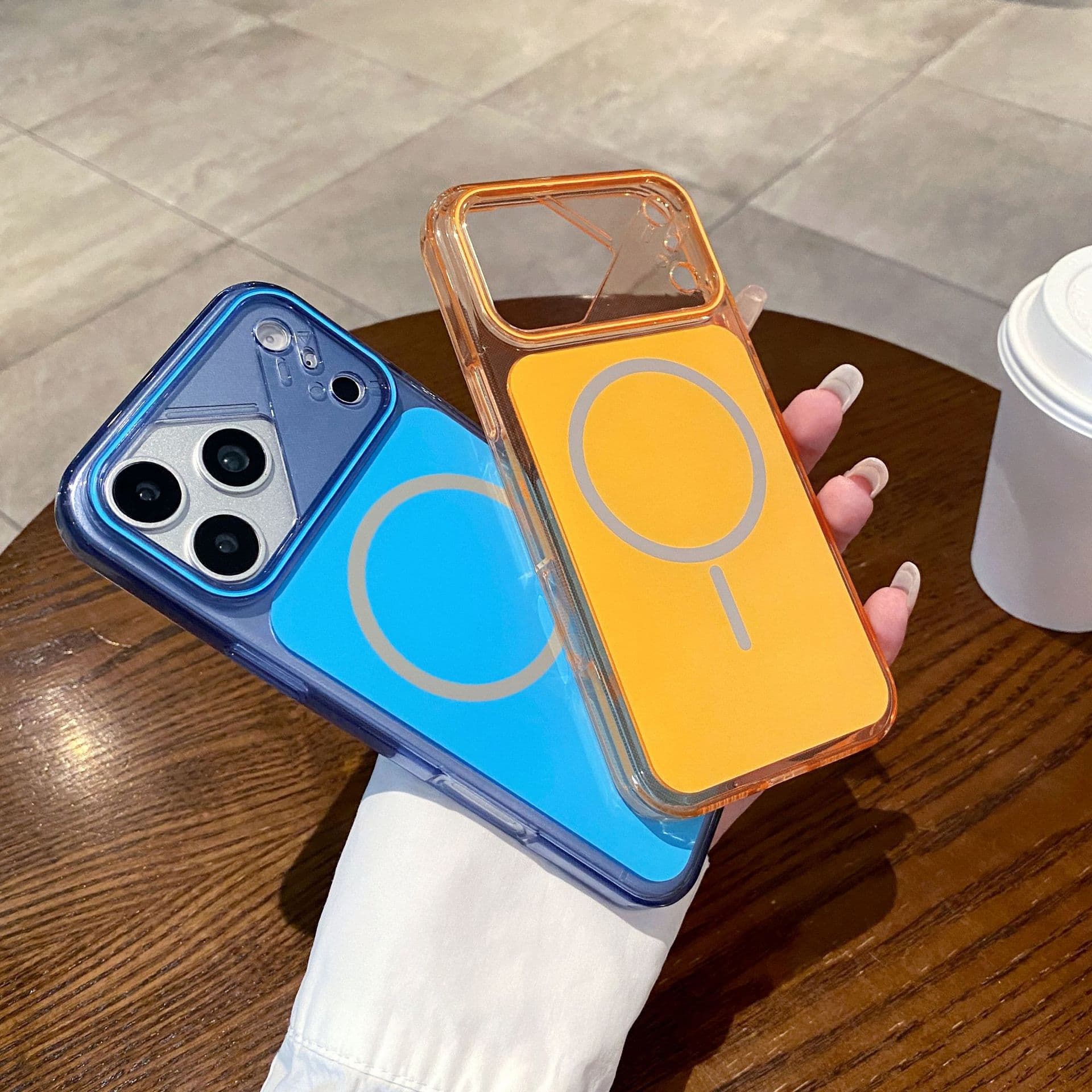 Suitable for Apple 17 Promax mobile phone case, new transparent iPhone 16PM magnetic charging 15PM anti-fall protective cover