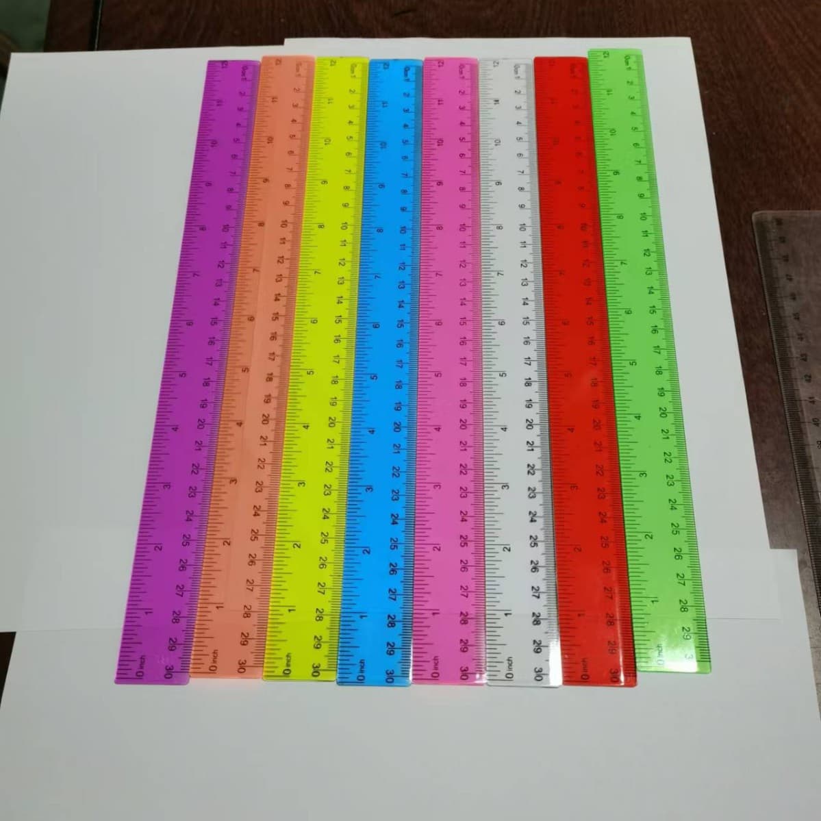 30 cm ruler 30 cm color transparent ruler plastic stationery set plastic ruler