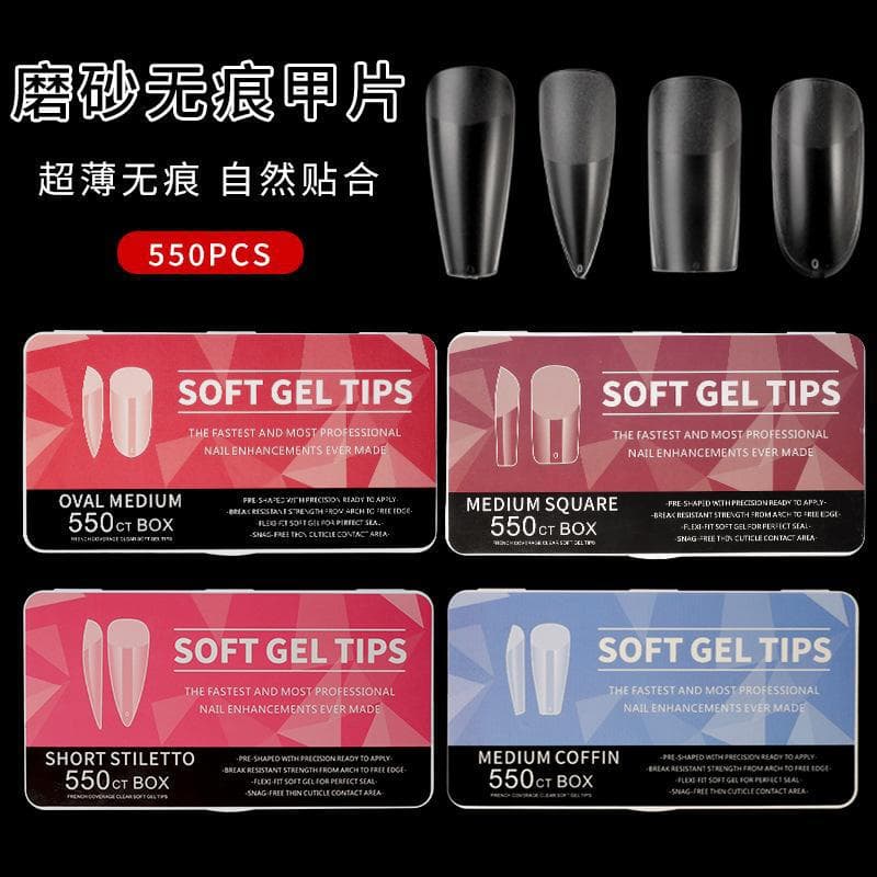 New Porcelain White Box Nail Tips Ultra-Thin Invisible Matte Teardrop Ballet Oval Square No-Filing False Nails