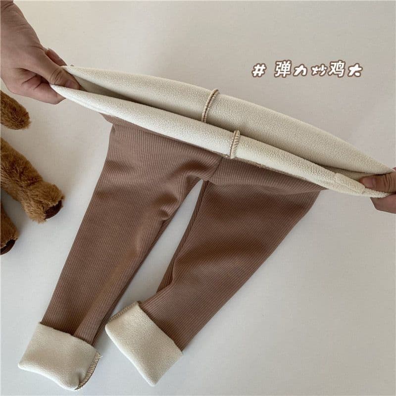Autumn Winter New Korean Girls Fleece-Lined Fashion Versatile Leggings Boys Baby Fleece Stretch Skinny Pants Trousers