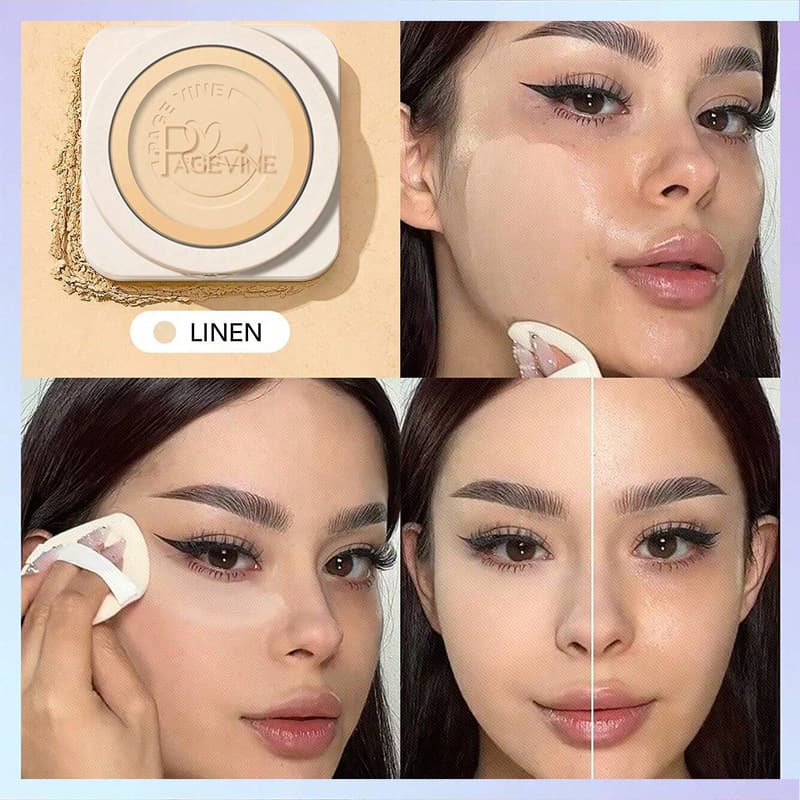 Cross-border Letter Pattern Setting Powder Concealer Makeup Waterproof Sweatproof Non-stuck Powder Student Loose Powder Wholesale