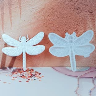 S1806 Dragonfly Half-Relief Wall Hanging Decorative Cement Plaster Mold DIY Silicone Mold