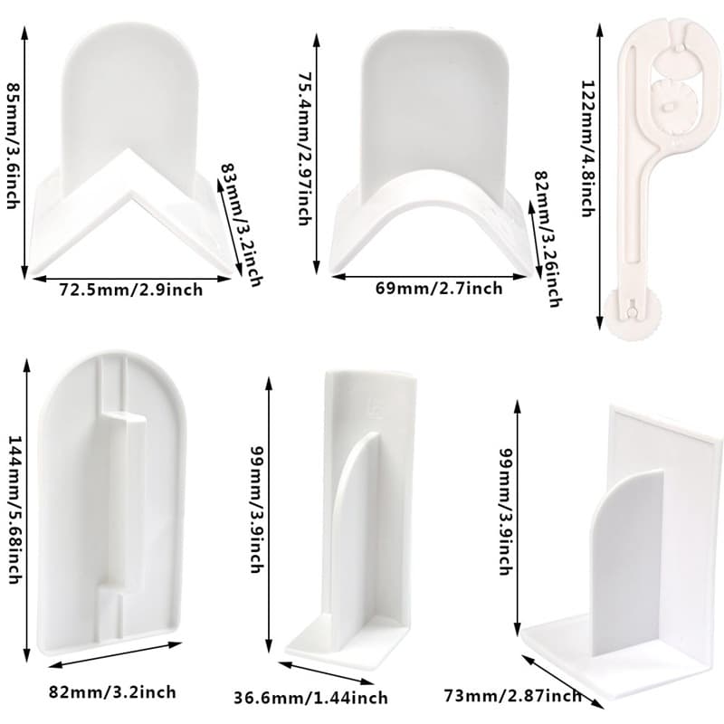 6-Piece Cake Smoother Scraper Set, Cake Decorating Tool, Fondant Cake DIY, Baking Supplies, Easy to Clean