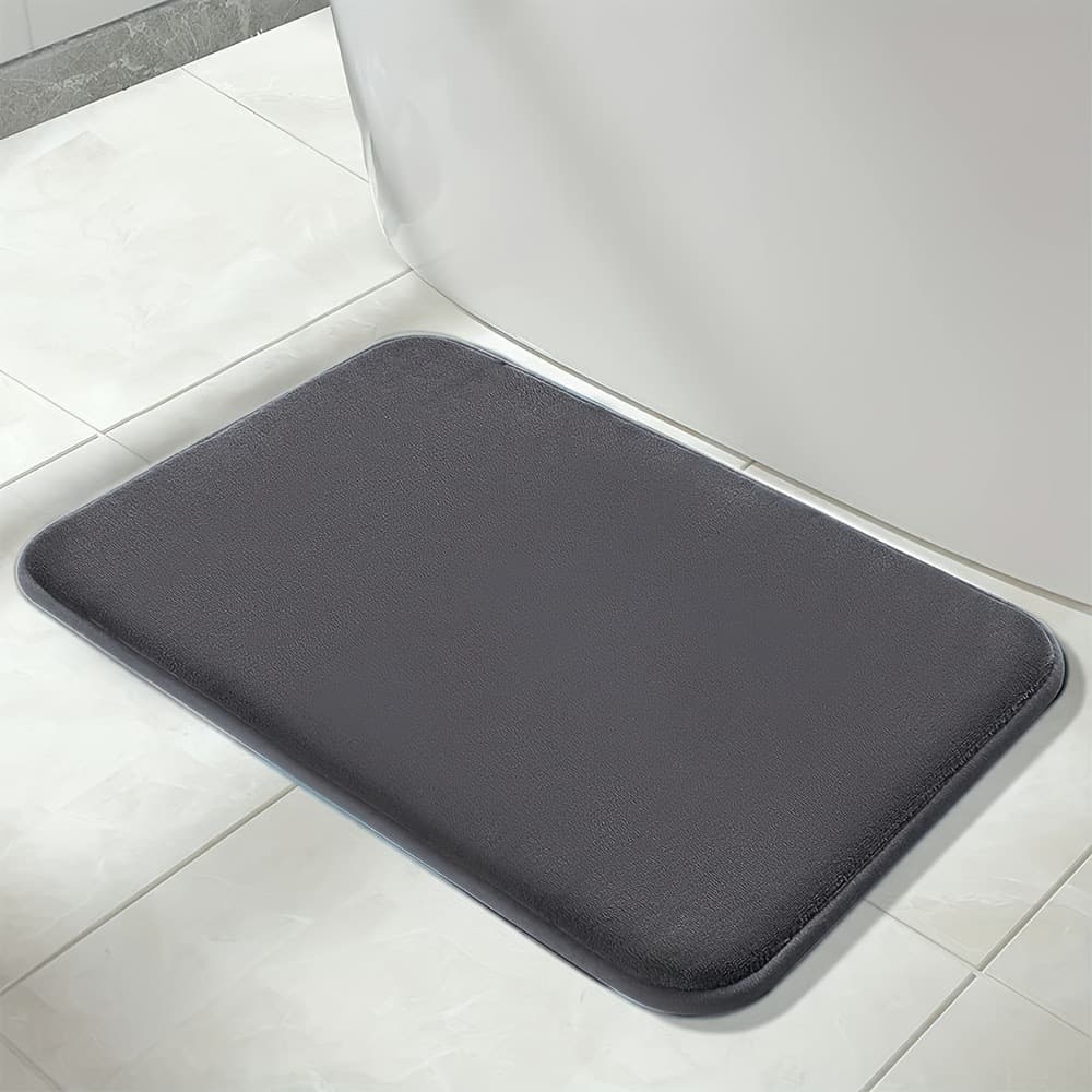 Bathroom floor mat solid color coral velvet floor mat bathroom door absorbent foot mat household stain-resistant non-slip mat wholesale