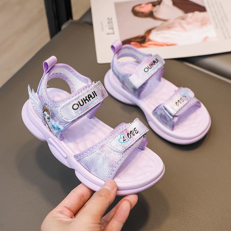 Women's Casual Summer Baby Sandals Anti-slip Soft Sole Princess Style School Shoes For Primary Middle School Girls