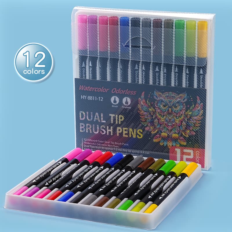 PP Box CD Bag Watercolor Pen Set Portable Color Pens Washable Kids Drawing Outline Pen Cross-border Best Seller