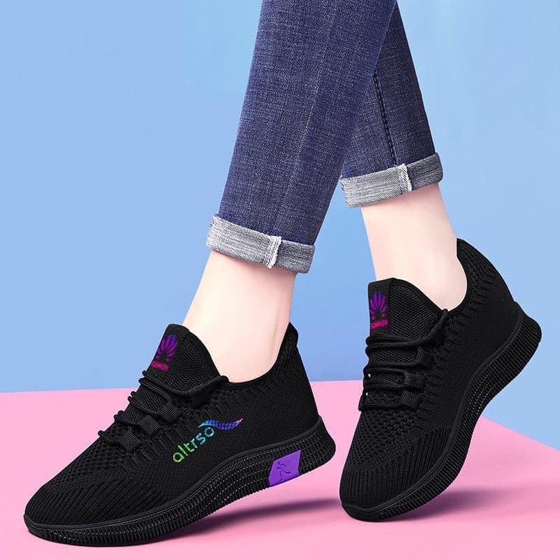 2024 Spring New Style Women's Sports Shoes, Mesh Versatile Comfortable Soft Sole Lightweight Casual Running Travel Shoes for Women