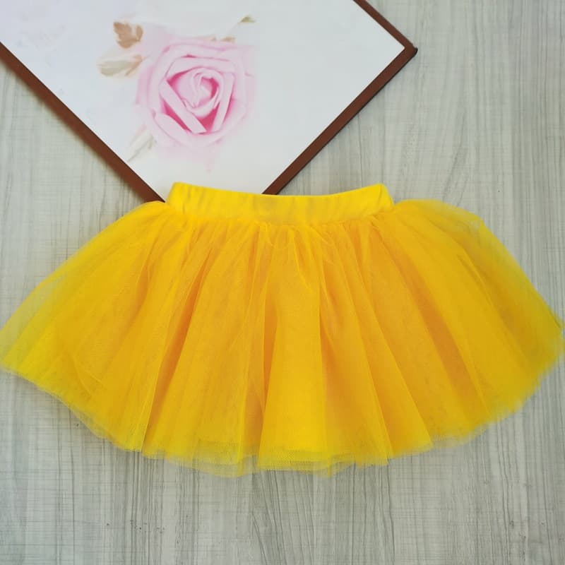 Children's Dance Skirt Half Tutu Net Skirt Four-Layer Ballet White Short Skirt for June 1st Performance Dancing Girls