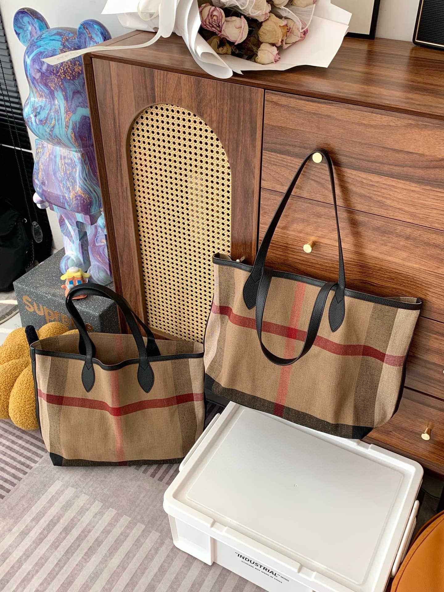 2024 New Linen Tote Bag Casual Handbag Women's Large Capacity Shopping Bag Mom Bag