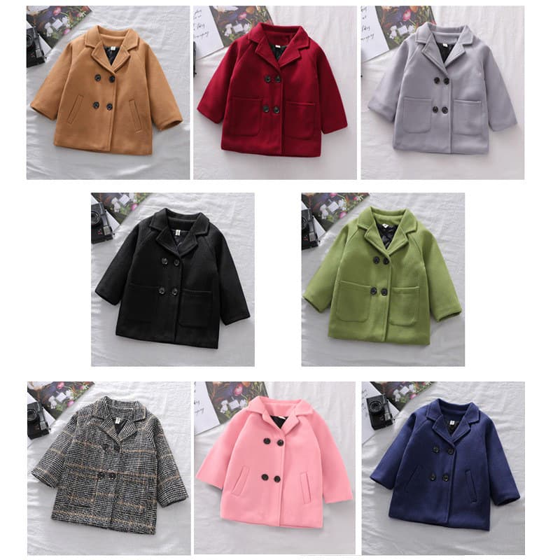 Boys' Spring/Fall Coat 2025 New Style Kids' Korean Trendy Toddler Woolen Overcoat Mid-Length Fashion Top