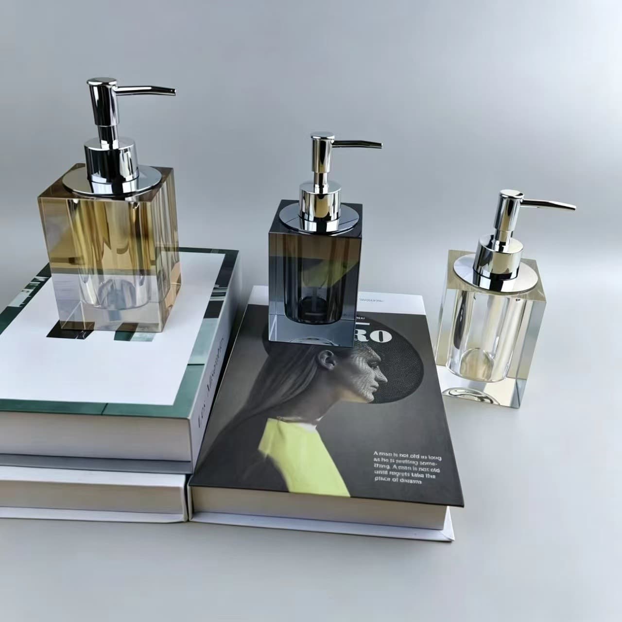 Luxury Crystal Bathroom Set for Couples, Toothbrush Cup, Tray Kit, Soap Dispenser, Soap Dish, Cotton Swab Holder