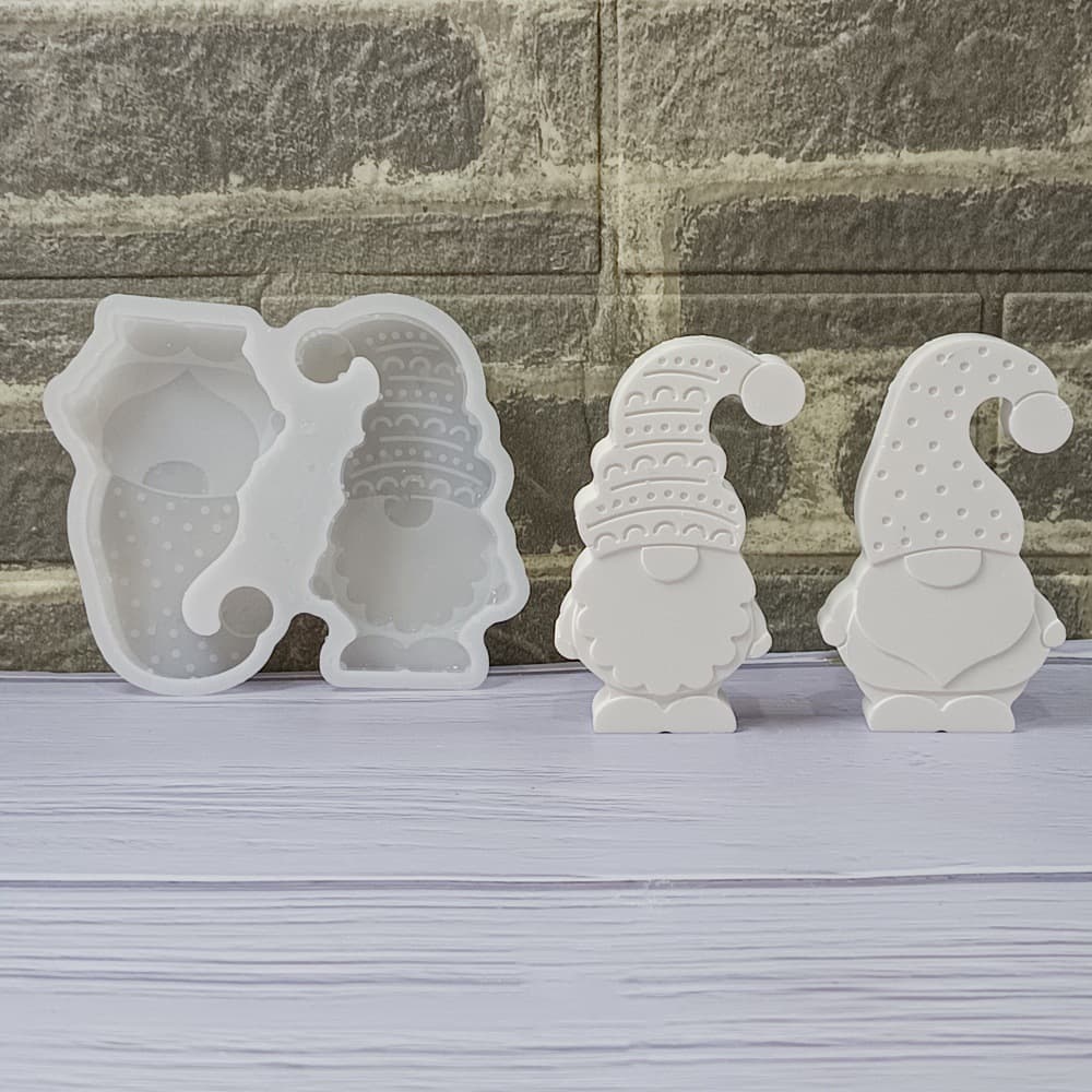 S1642 Christmas Gnome Ornament Decoration Cement Plaster Mold DIY Silicone Mold