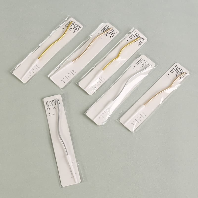 Curved Candle Gold-Plated Five-Color Curved Spiral Birthday Candle Individually Packaged Threaded Gold Single Curved Candle