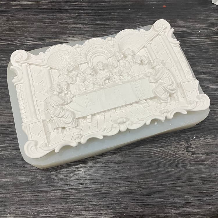 Last Supper Silicone Mold Aromatherapy Plaster Decorative Ornament Mold DIY Fondant Mold